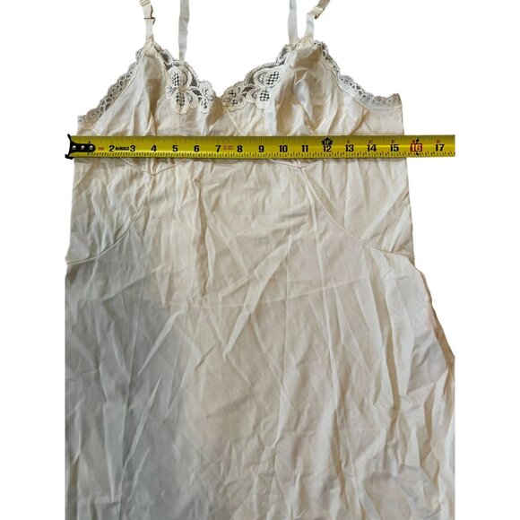 Vintage Sears White The Doesn't Slip Full Slip Lace Tall 38 - Picture 5 of 6